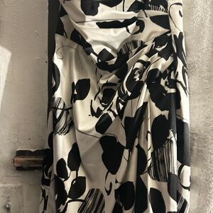 Elegant Black and White Floral Skirt